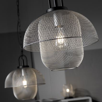 ONLI - Lámpara colgante con cadena ZAIR 1xE27/22W/230V negro/plata