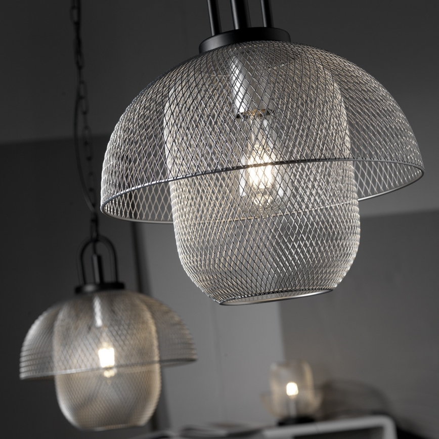 ONLI - Lámpara colgante con cadena ZAIR 1xE27/22W/230V negro/plata