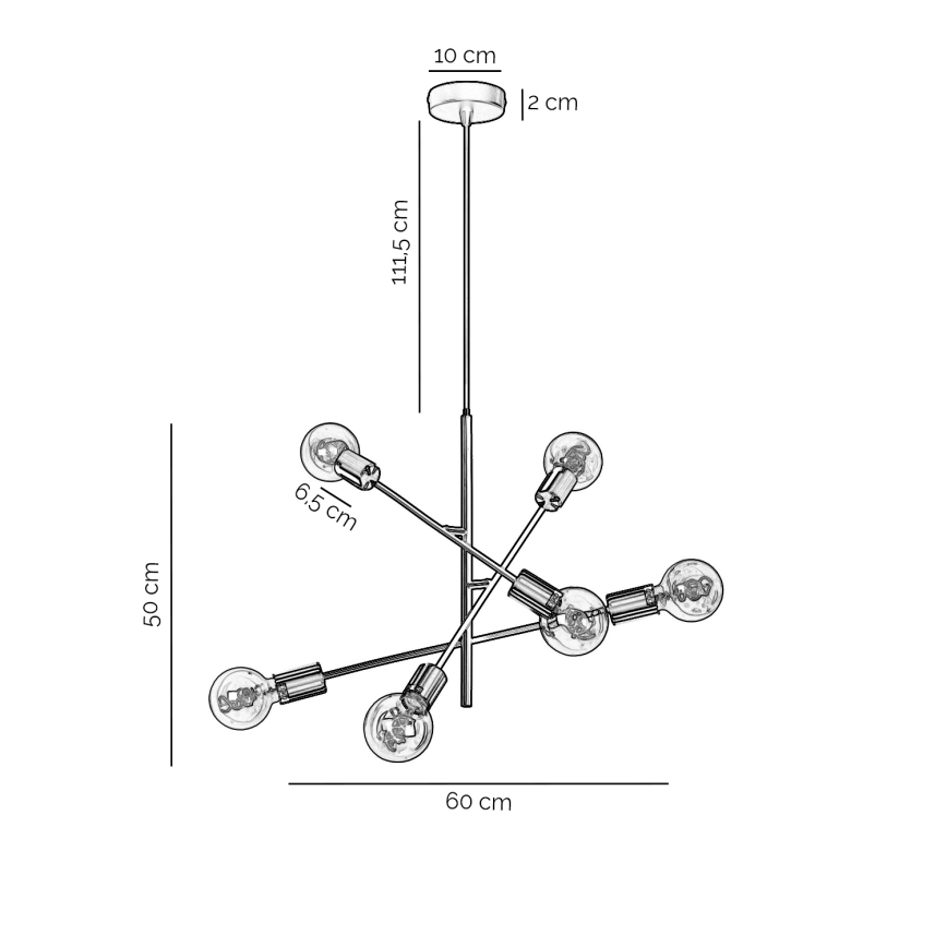 ONLI - Lámpara colgante CROSS 6xE27/22W/230V