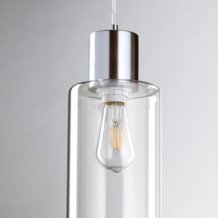 ONLI - Lámpara colgante DODO 1xE27/22W/230V cromo brillante
