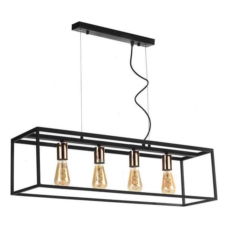ONLI - Lámpara colgante FLOKI 4xE27/15W/230V negro/cobre