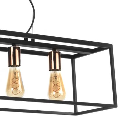 ONLI - Lámpara colgante FLOKI 4xE27/15W/230V negro/cobre