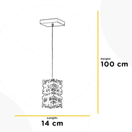 ONLI - Lámpara colgante FORESTA 1xE27/15W/230V negro
