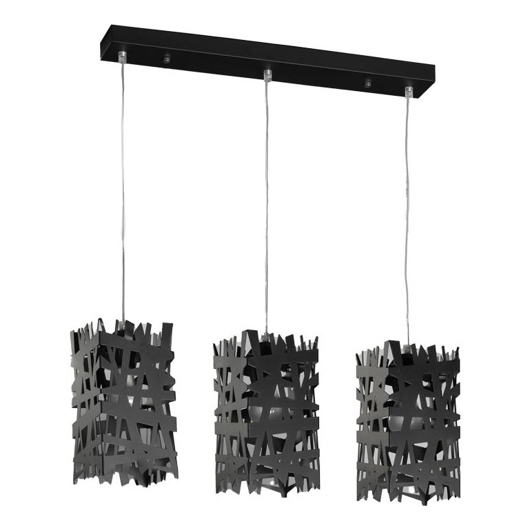 ONLI - Lámpara colgante FORESTA 3xE27/15W/230V negro