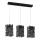 ONLI - Lámpara colgante FORESTA 3xE27/15W/230V negro
