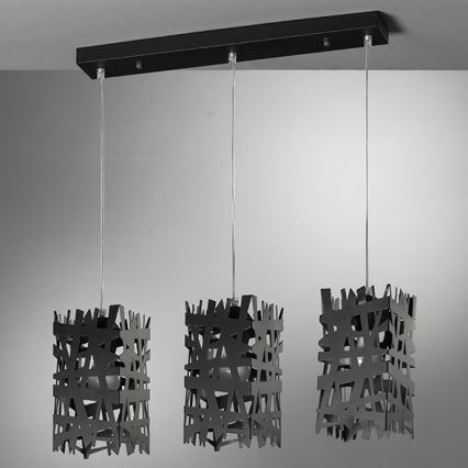 ONLI - Lámpara colgante FORESTA 3xE27/15W/230V negro