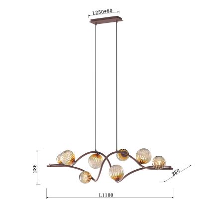 ONLI - Lámpara colgante FRIDA 8xG9/10W/230V cobre