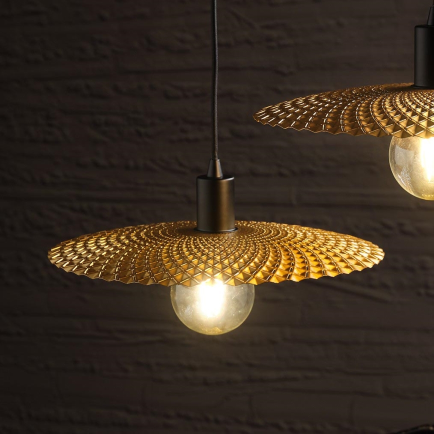 ONLI - Lámpara colgante GOLDEN 1xE27/22W/230V dorado/negro