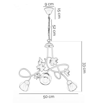 ONLI - Lámpara colgante infantil BUTTERFLY 3xE14/6W/230V