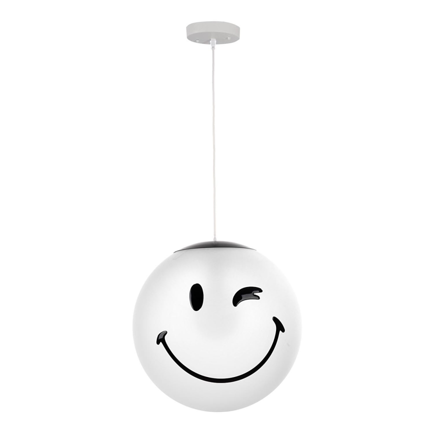 ONLI - Lámpara colgante infantil con cable SMILEY 1xE27/15W/230V blanca