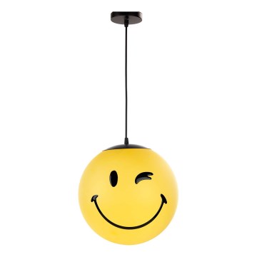 ONLI - Lámpara colgante infantil SMILEY 1xE27/15W/230V color amarillo
