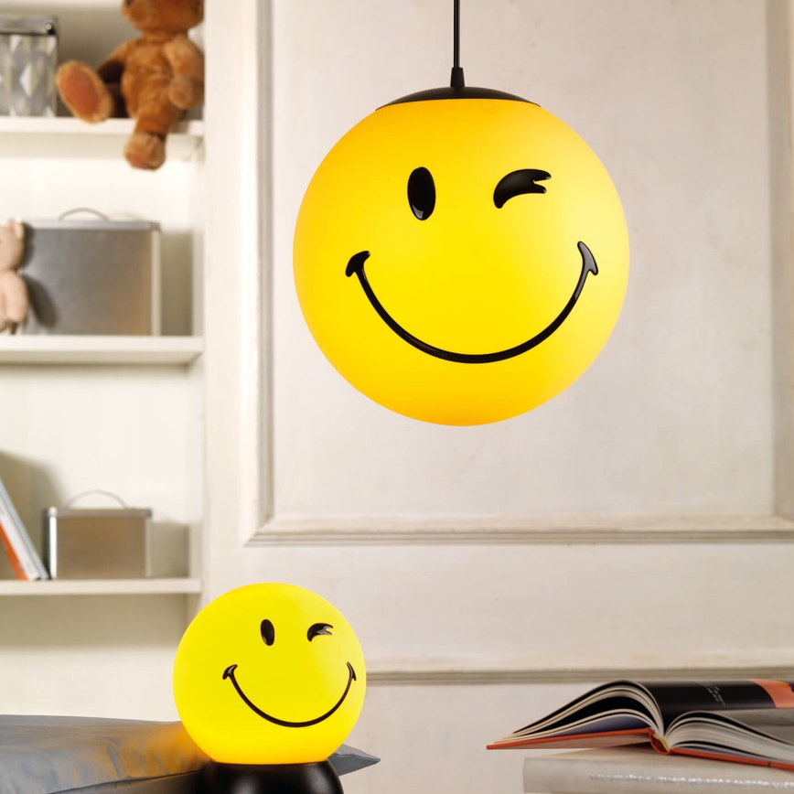ONLI - Lámpara colgante infantil SMILEY 1xE27/15W/230V color amarillo