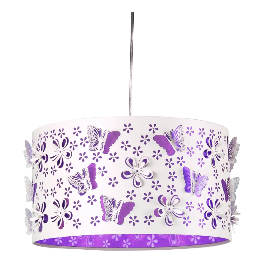 ONLI - Lámpara colgante infantil TITILLA 1xE27/22W/230V morada/blanco