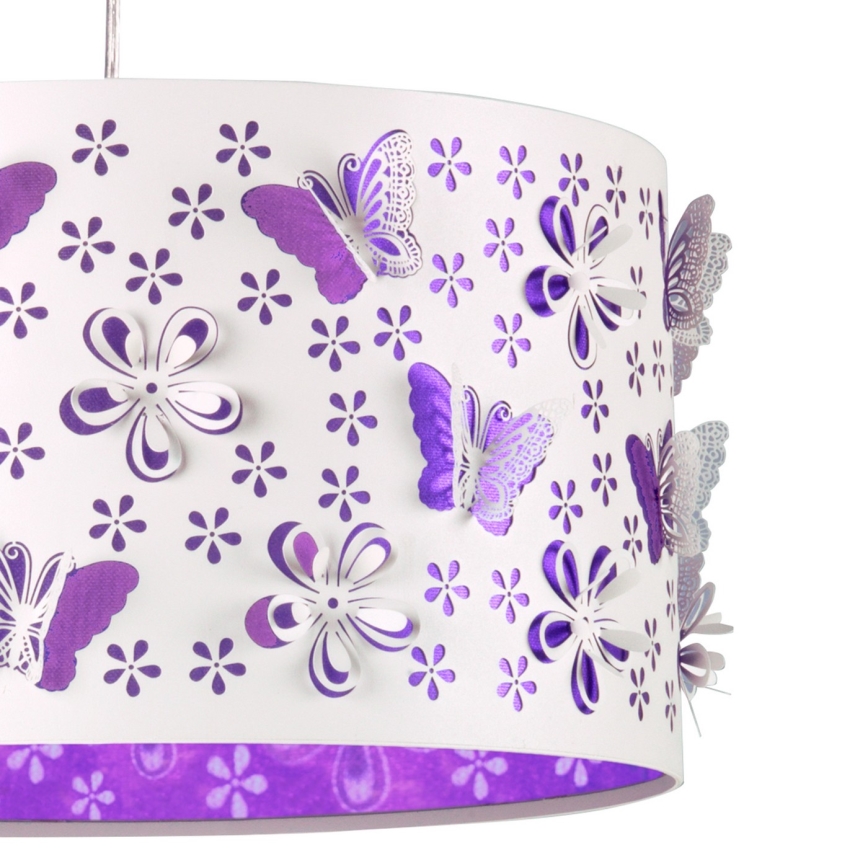 ONLI - Lámpara colgante infantil TITILLA 1xE27/22W/230V morada/blanco