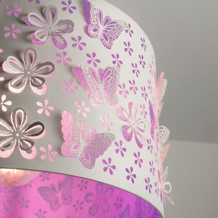 ONLI - Lámpara colgante infantil TITILLA 1xE27/22W/230V morada/blanco