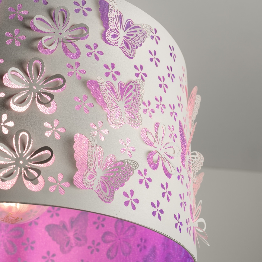 ONLI - Lámpara colgante infantil TITILLA 1xE27/22W/230V morada/blanco