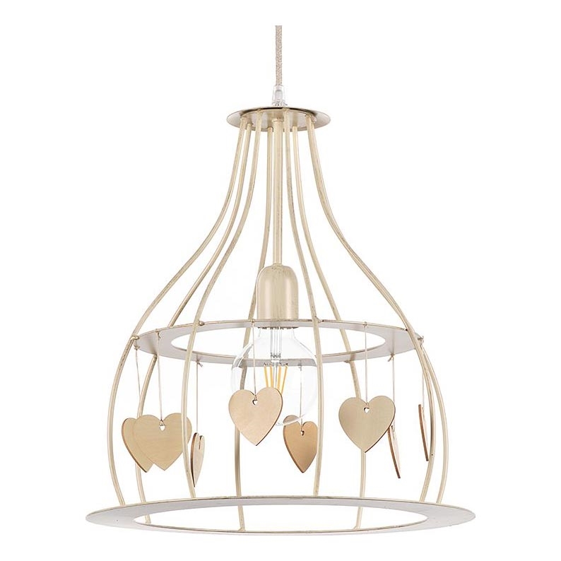 ONLI - Lámpara colgante LEONILDE 1xE27/15W/230V beige