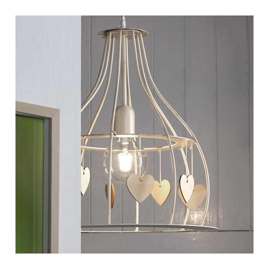 ONLI - Lámpara colgante LEONILDE 1xE27/15W/230V beige