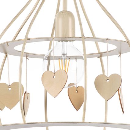 ONLI - Lámpara colgante LEONILDE 1xE27/15W/230V beige