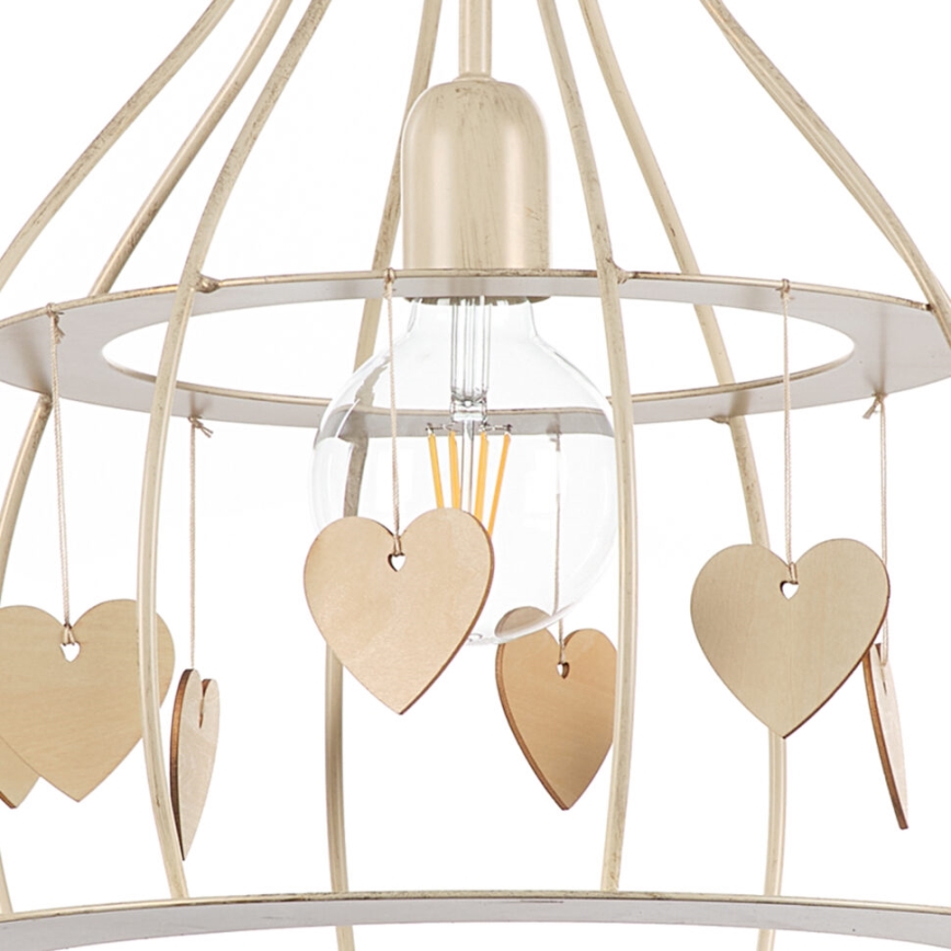 ONLI - Lámpara colgante LEONILDE 1xE27/15W/230V beige