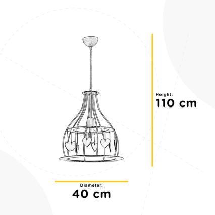 ONLI - Lámpara colgante LEONILDE 1xE27/15W/230V beige