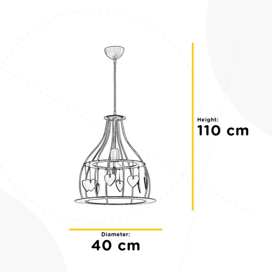 ONLI - Lámpara colgante LEONILDE 1xE27/15W/230V beige