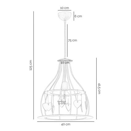 ONLI - Lámpara colgante LEONILDE 1xE27/15W/230V beige