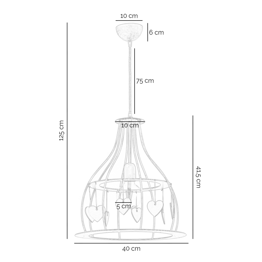 ONLI - Lámpara colgante LEONILDE 1xE27/15W/230V beige