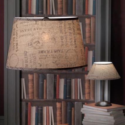 ONLI - Lámpara colgante MAIDA 1xE27/15W/230V diá. 50 cm marrón