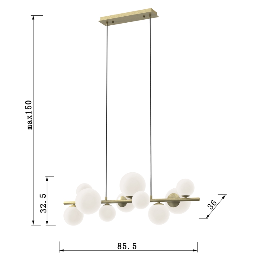 ONLI - Lámpara colgante PALOMA 10xG9/10W/230V dorado