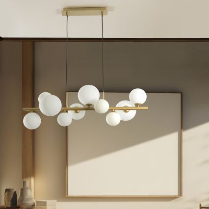 ONLI - Lámpara colgante PALOMA con cable 10xG9/3W/230V dorada