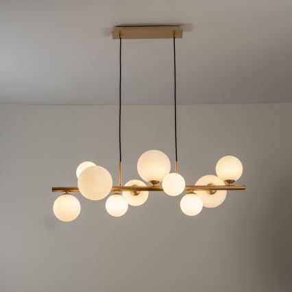 ONLI - Lámpara colgante PALOMA con cable 10xG9/3W/230V dorada