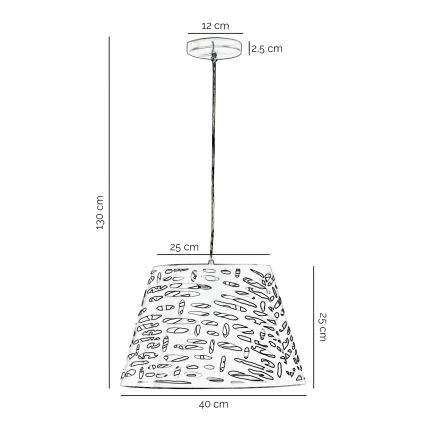 ONLI - Lámpara colgante RICKY 1xE27/15W/230V diá. 40 cm blanco