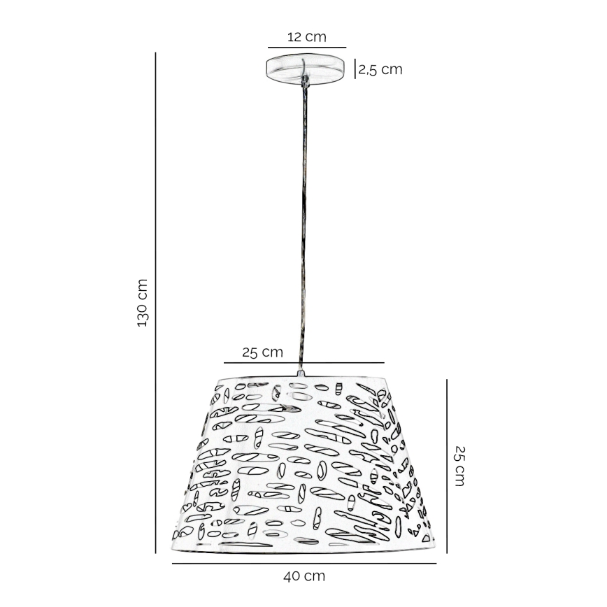ONLI - Lámpara colgante RICKY 1xE27/15W/230V diá. 40 cm blanco