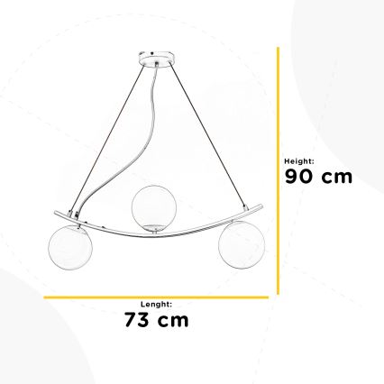 ONLI - Lámpara colgante TRIO 3xE14/6W/230V negro