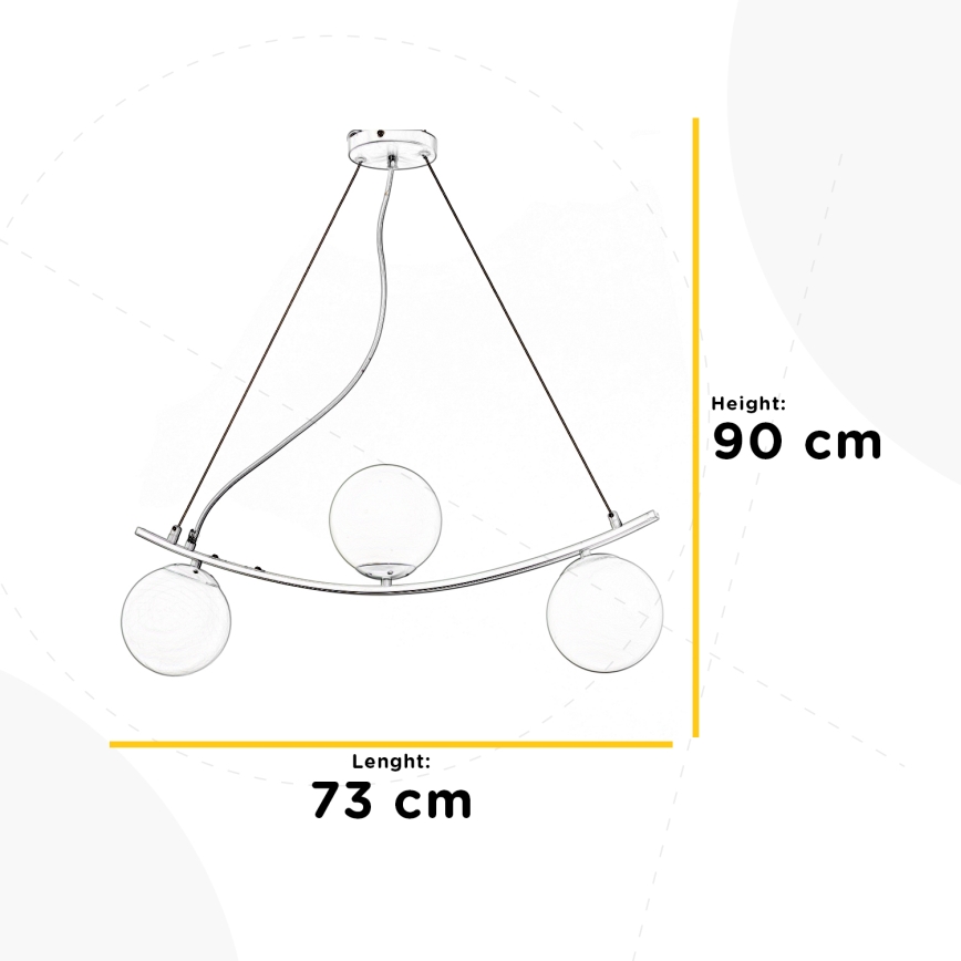 ONLI - Lámpara colgante TRIO 3xE14/6W/230V negro