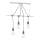 ONLI - Lámpara colgante WIRE 4xE27/15W/230V gris/blanco