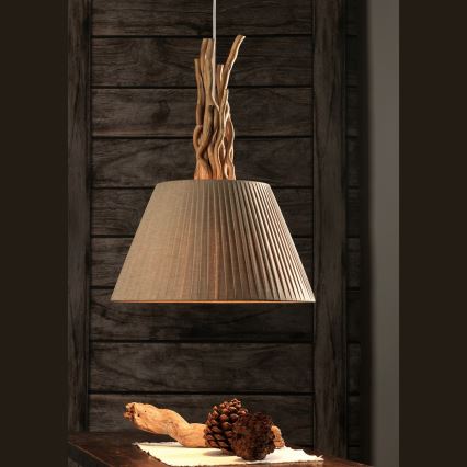ONLI - Lámpara colgante WOODY 1xE27/22W/230V