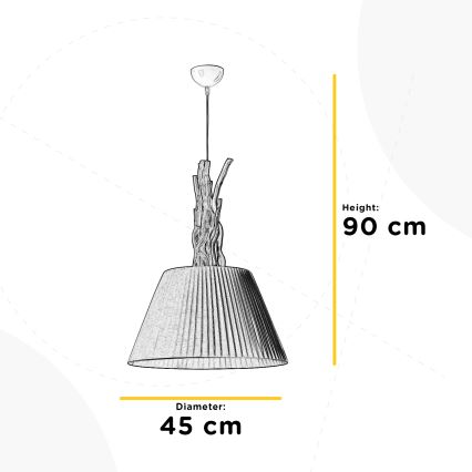 ONLI - Lámpara colgante WOODY 1xE27/22W/230V