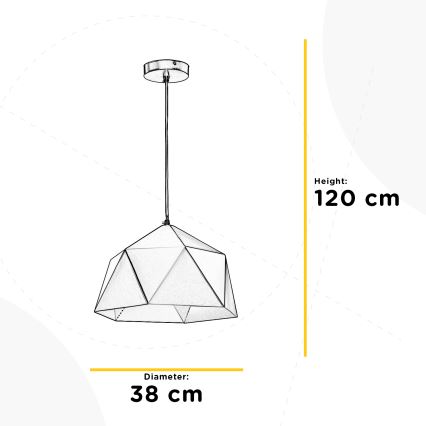 ONLI - Lámpara colgante YONG 1xE27/22W/230V negro diá. 38 cm