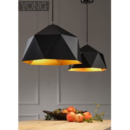ONLI - Lámpara colgante YONG 1xE27/22W/230V negro diá. 46 cm