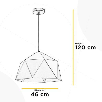 ONLI - Lámpara colgante YONG 1xE27/22W/230V negro diá. 46 cm
