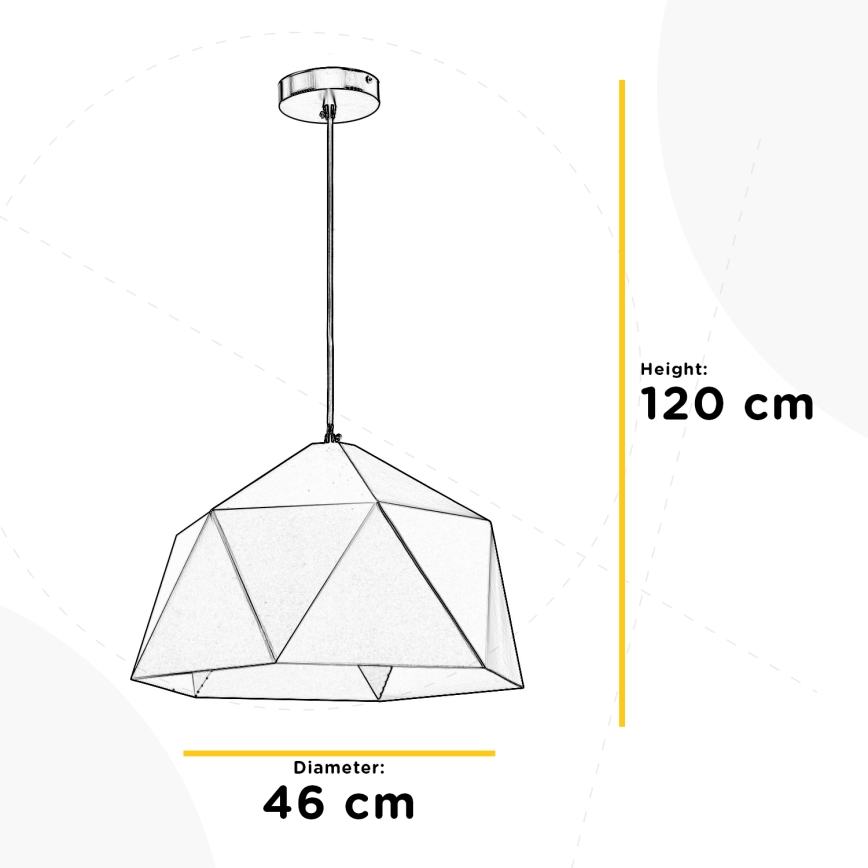 ONLI - Lámpara colgante YONG 1xE27/22W/230V negro diá. 46 cm