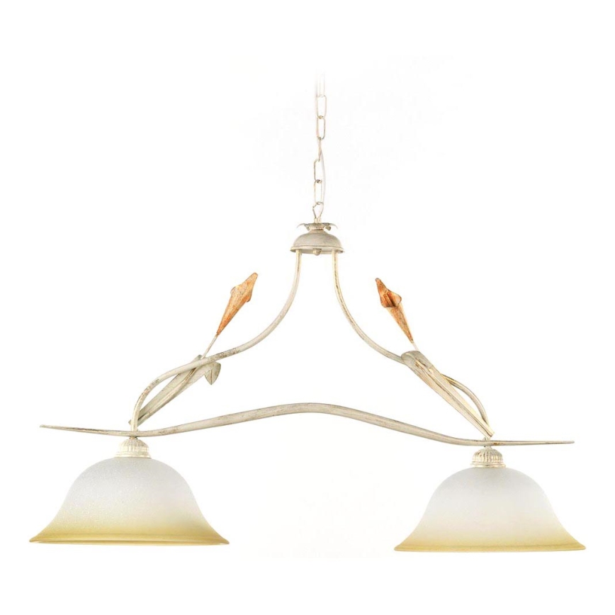 ONLI - Lámpara de araña con cadena LUCREZIA 2xE27/22W/230V crema