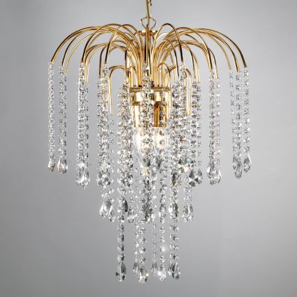 ONLI - Lámpara de araña con cadena PIOGGIA 3xE14/6W/230V dorado