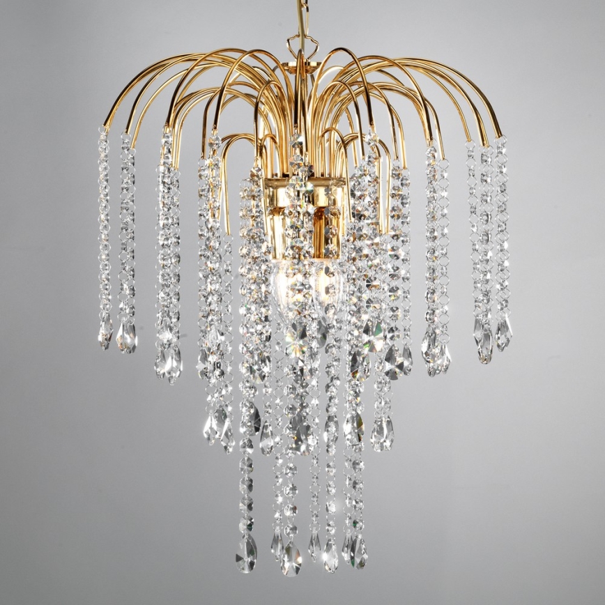 ONLI - Lámpara de araña con cadena PIOGGIA 3xE14/6W/230V dorado