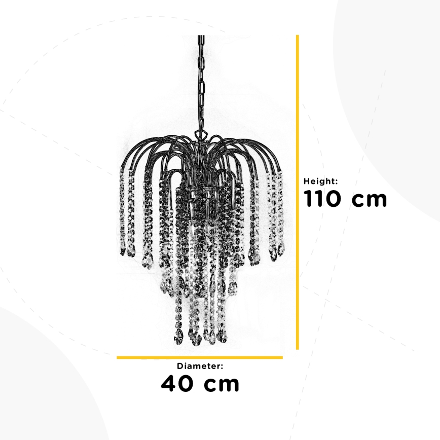 ONLI - Lámpara de araña con cadena PIOGGIA 3xE14/6W/230V dorado