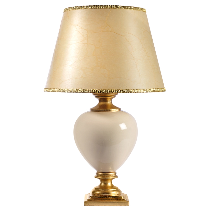 ONLI - Lámpara de mesa AMADEUS 1xE27/15W/230V 72 cm beige/dorado