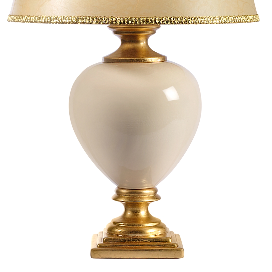 ONLI - Lámpara de mesa AMADEUS 1xE27/15W/230V 72 cm beige/dorado