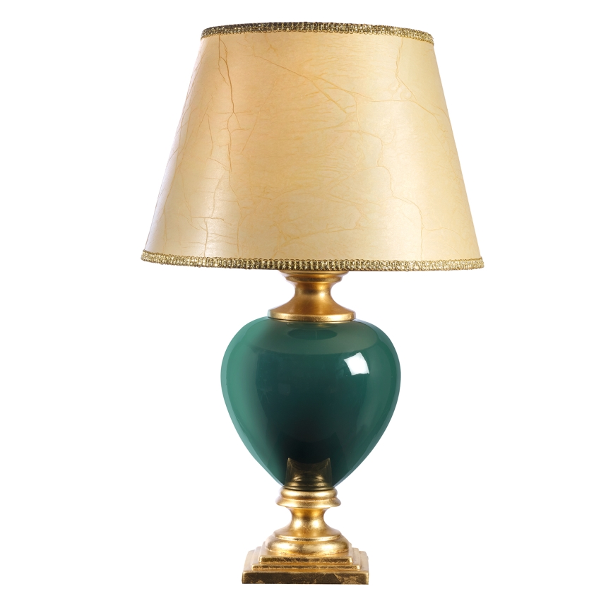 ONLI - Lámpara de mesa AMADEUS 1xE27/15W/230V 72 cm verde/dorado